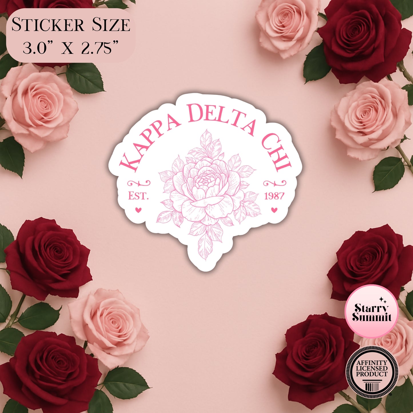 Kappa Delta Chi Floral Founding Sticker