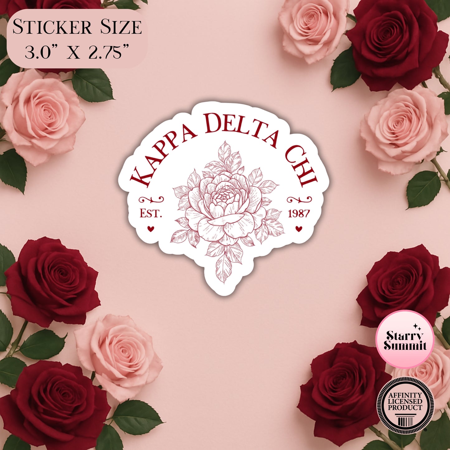 Kappa Delta Chi Floral Founding Sticker