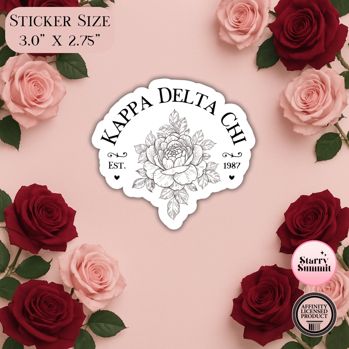 Kappa Delta Chi Floral Founding Sticker