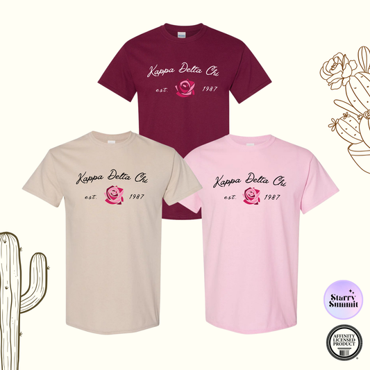 Kappa Delta Chi - El Paso Collection - No Sew Non-Alumna Rose T-Shirt