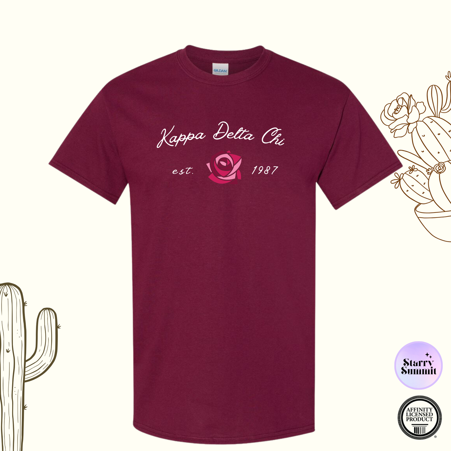 Kappa Delta Chi - El Paso Collection - No Sew Non-Alumna Rose T-Shirt