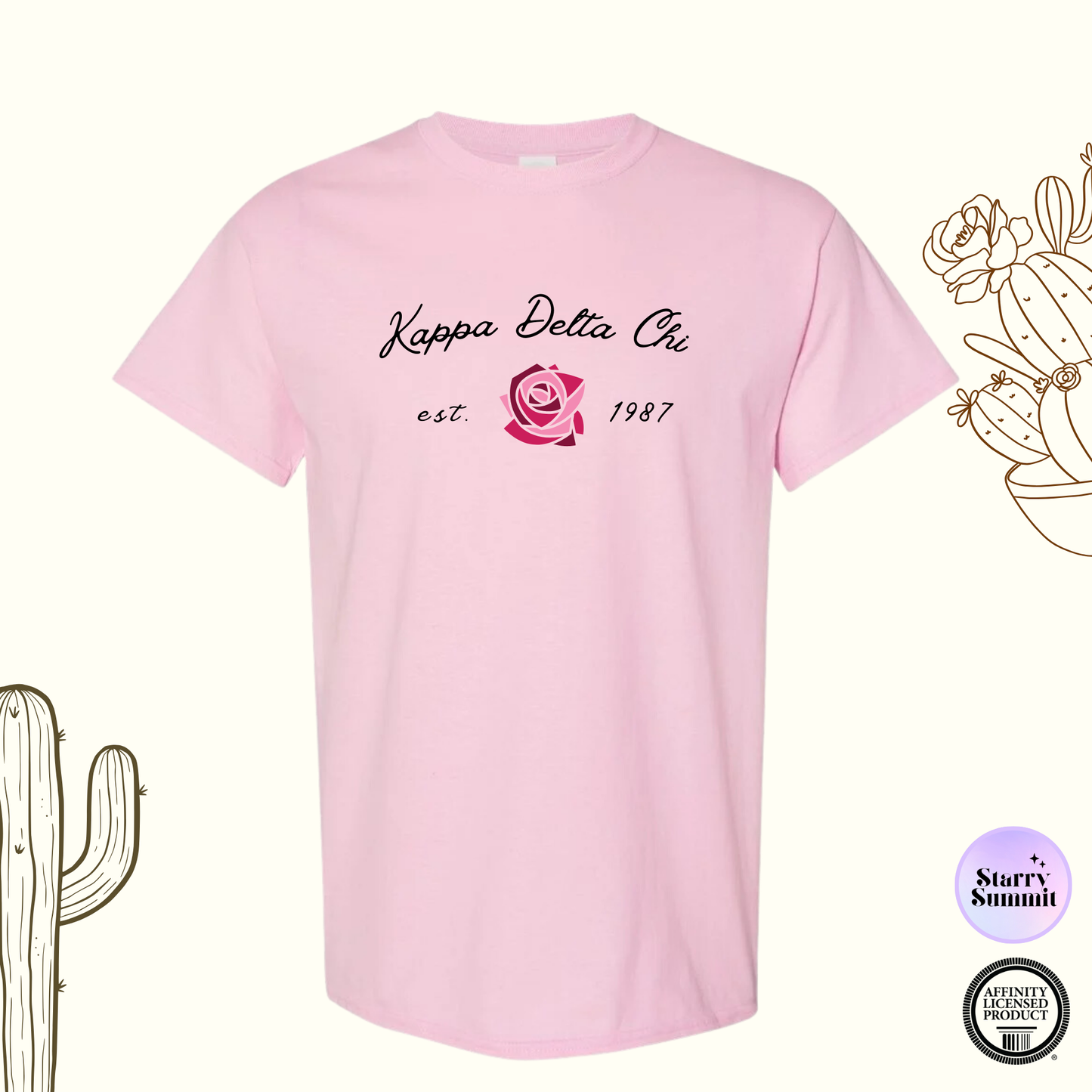 Kappa Delta Chi - El Paso Collection - No Sew Non-Alumna Rose T-Shirt