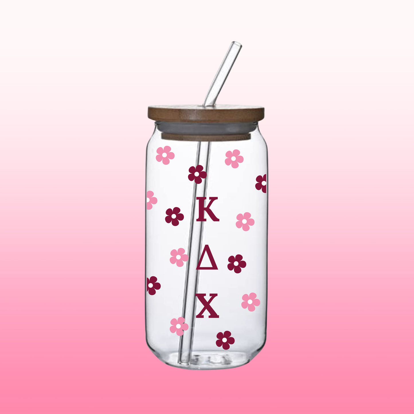 Kappa Delta Chi - Floral Glass Cup