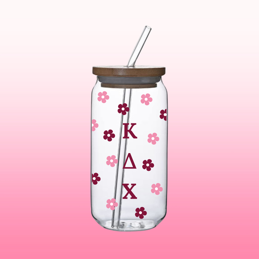 Kappa Delta Chi - Floral Glass Cup