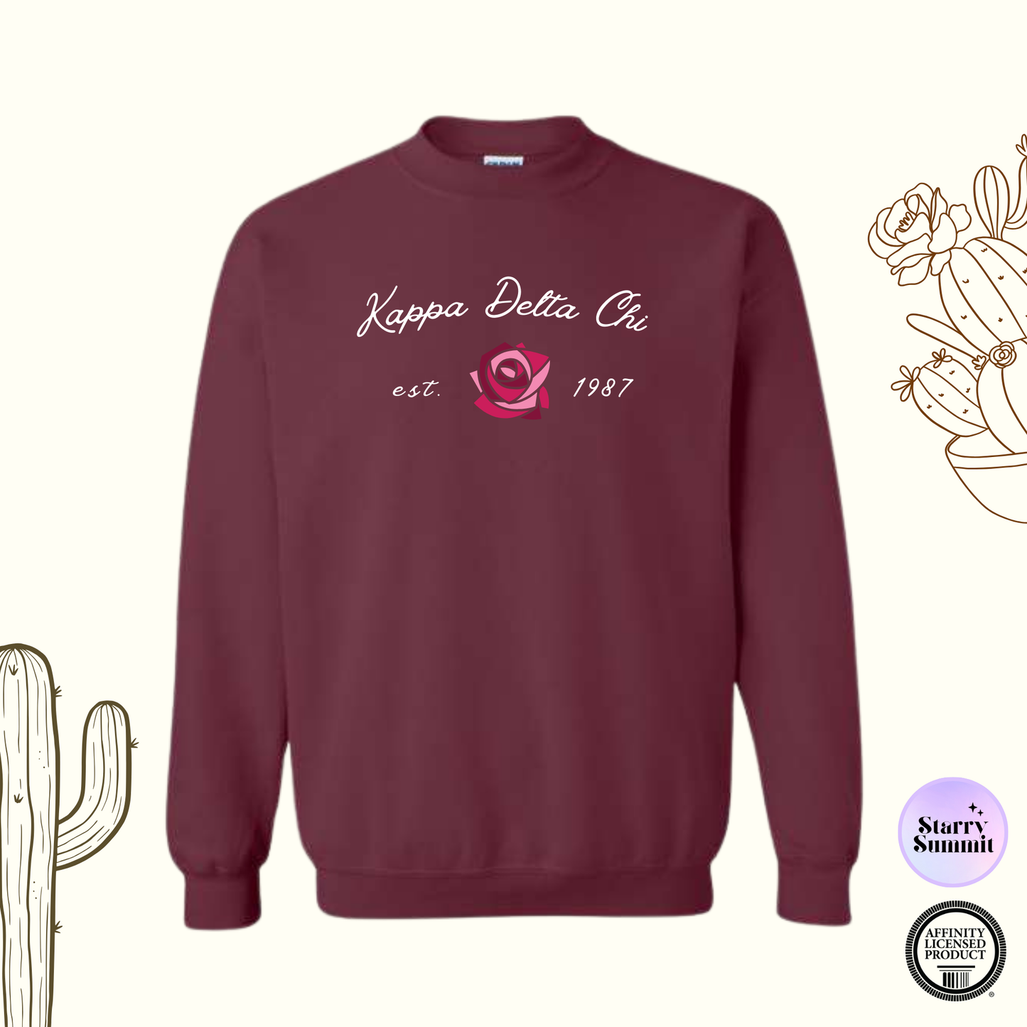 Kappa Delta Chi - El Paso Collection - No Sew Non-Alumna Rose Crewneck