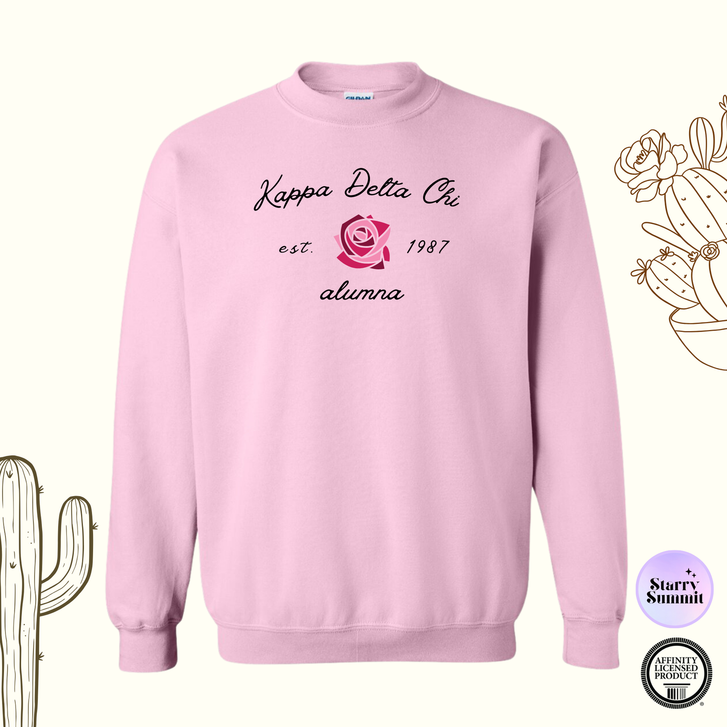 Kappa Delta Chi - El Paso Collection - No Sew Rose Alumna Crewneck