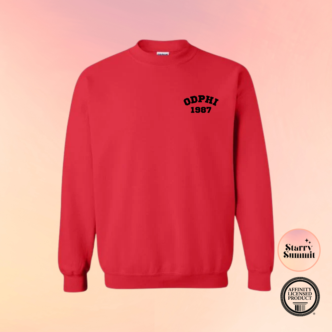 Omega Delta Phi - No Sew OPHI Varsity Crewneck