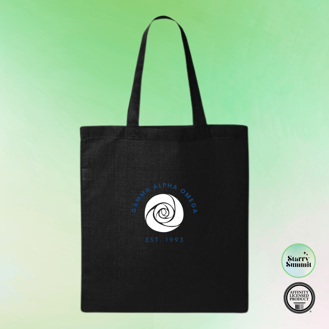 Gamma Alpha Omega - White Rose Tote Bag