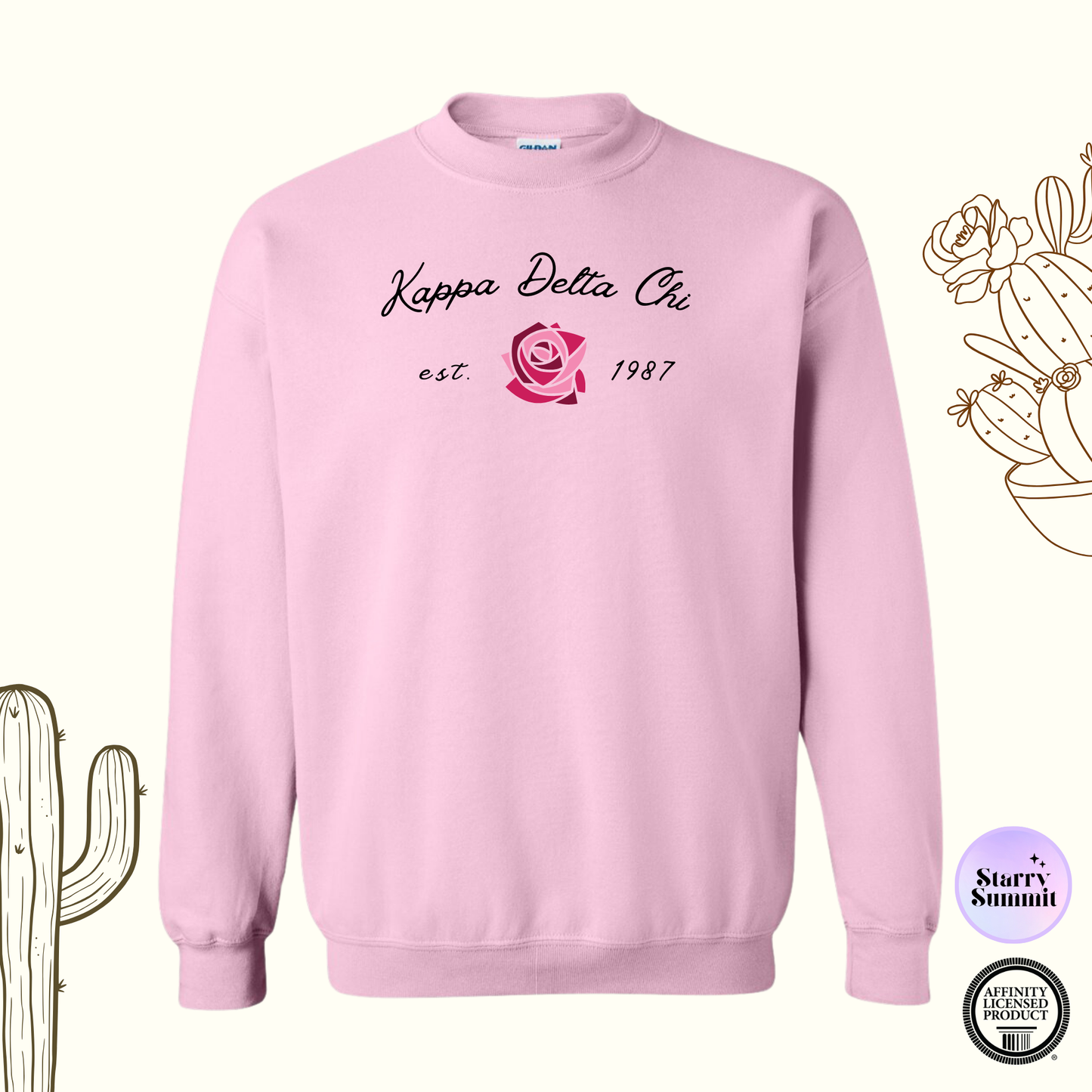 Kappa Delta Chi - El Paso Collection - No Sew Non-Alumna Rose Crewneck