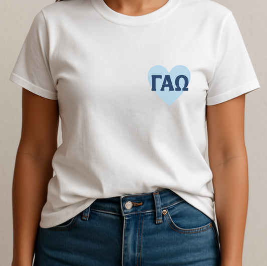 Gamma Alpha Omega Heart Shirt