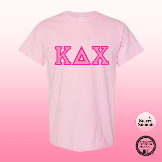 Kappa Delta Chi - Pink Monochrome No Sew Glitter T-Shirt